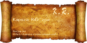 Kapsza Rózsa névjegykártya