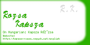 rozsa kapsza business card